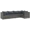 Image de Salon de jardin modulable Vidaxl resine tressee gris 5 pieces 63 x 63 x 57.5 cm
