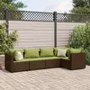 Image de Salon de jardin modulable Vidaxl resine tressee 5 pieces marron 63 x 63 x 57.5 cm
