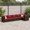 Image de Salon de jardin modulable Vidaxl resine tressee marron 6 pieces 63.0 x 63 x 57