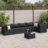 Image de Salon de jardin modulable Vidaxl resine tressee noir 7 pieces 63.0 x 63 x 57