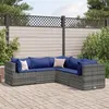 Image de Salon de jardin modulable Vidaxl 5 pieces gris resine tressee 63 x 63 x 57.5 cm