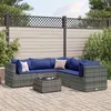 Image de 6 pieces Vidaxl salon de jardin modulable gris resine tressee 63.0 x 63 x 57