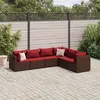 Image de Marron Vidaxl resine tressee 6 pieces salon de jardin modulable 63 x 63 x 57