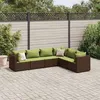 Image de Marron Vidaxl salon de jardin modulable resine tressee 6 pieces 63 x 63 x 57.5