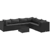 Image de Noir Vidaxl salon de jardin modulable 7 pieces resine tressee 63 x 63 x 57.5
