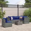 Image de Gris vidaxl resine tressee salon de jardin modulable 6 pieces 63 x 63 x 57.5