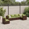 Image de 6 pieces Vidaxl salon de jardin modulable marron resine tressee 63 x 63 x 57.5