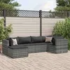 Image de 6 pieces Vidaxl gris resine tressee salon de jardin modulable 63 x 63 x 57.5