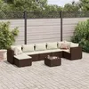 Image de vidaXL 8-delige Loungeset met kussens poly rattan bruin3308233