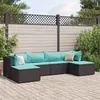 Image de Salon de jardin modulable GENERIQUE resine tressee 6 pieces noir 63 x 63 x 57.5 cm