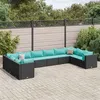 Image de Salon de jardin modulable vidaxl resine tressee noir 10 pieces 63 x 63 x 57.5 cm