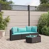Image de Salon de jardin modulable vidaxl resine tressee noir 2 personnes 63 x 63 x 57 cm 4 pieces