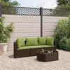 Image de Salon de jardin modulable vidaxl resine tressee marron 2 personnes 63 x 63 x 57 cm 4 pieces
