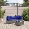 Image de Salon de jardin modulable vidaxl resine tressee gris 2 personnes 63 x 63 x 57 cm 4 pieces