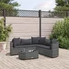 Image de vidaXL Salon de jardin 6 pcs avec coussins gris résine tressée, ensemble de canapés d'extérieur, canapé d'angle de jardin, 3308394