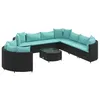 Image de Salon de jardin modulable GENERIQUE resine tressee noir 10 pieces 63 x 63 x 57 cm