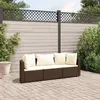 Image de Salon de jardin modulable vidaxl 3 pieces resine tressee marron 63 x 63 x 57 cm