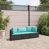 Image de Salon de jardin modulable GENERIQUE noir 2 personnes resine tressee 63 x 63 x 57 cm 3 pieces