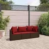 Image de Salon de jardin modulable vidaxl marron resine tressee 3 pieces 63 x 63 x 57 cm