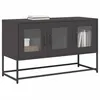 Image de vidaXL Meuble TV noir 100,5x39x60,5 cm acier laminé à froid, banc tv, meuble hifi, centre de divertissement, buffet tv, 853338