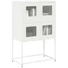Image de vidaXL Buffet haut blanc 68x39x107 cm acier 853349