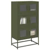 Image de vidaXL Buffet haut vert olive 68x39x123 cm acier, armoire, armoire de rangement, buffet haut, armoire latérale, armoire 853354