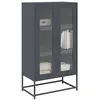 Image de Buffet haut anthracite 68x39x123 cm acier