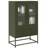 Image de Buffet haut vert olive 68x39 x111,5 cm acier