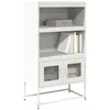 Image de vidaXL Buffet haut blanc 68x39x123 cm acier, armoire, armoire de rangement, buffet haut, armoire latérale, armoire haute, 853373