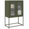 Image de vidaXL Buffet haut vert olive 68x39x107 cm acier, armoire, armoire de rangement, buffet haut, armoire latérale, armoire 853378