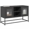 Image de vidaXL Meuble TV noir 100,5x39x60,5 cm acier, support TV, buffet TV, meuble multimédia, banc TV, meuble hifi, centre de 853380