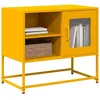 Image de vidaXL Meuble TV jaune moutarde 68x39x60,5 cm acier, support TV, buffet TV, meuble multimédia, banc TV, meuble hifi, centre 853389
