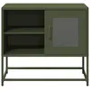 Image de vidaXL Meuble TV vert olive 68x39x60,5 cm acier, support TV, buffet TV, meuble multimédia, banc TV, meuble hifi, centre de 853390