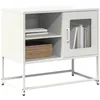 Image de Meuble TV blanc 68x39x60,5 cm acier