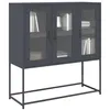 Image de vidaXL Buffet anthracite 100,5x39x107 cm acier laminé à froid, meuble de rangement, meuble de rangement de cuisine, meuble 853406