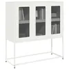 Image de vidaXL Buffet blanc 100,5x39x107 cm acier laminé à froid, meuble de rangement, meuble de rangement de cuisine, meuble de 853409