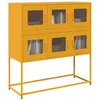 Image de vidaXL Buffet jaune moutarde 100,5x39x107 cm acier laminé à froid 853425
