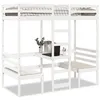 Image de vidaXL Lit mezzanine avec bureau et chaises blanc 80x200 cm pin massif, cadre de lit mezzanine, cadre de lit de cabine, 3308557