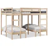 Image de vidaXL Lit superposé triple 140x200/70x140 cm bois de pin massif, cadre de lit superposé trio, meubles de chambre, cadre de 3308577