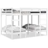 Image de vidaXL Lit superposé triple blanc 140x200/70x140 cm bois de pin massif, cadre de lit superposé trio, meubles de chambre, 3308578