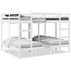 Image de vidaXL Stapelbed 3-voudig grenenhout wit 160x200/80x160 cm3308581