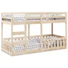 Image de vidaXL Lit superposé 80x200 cm Bois de pin massif, cadre de lit superposé bas, meubles de chambre à coucher, cadre de lit 3308586