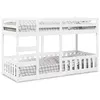 Image de vidaXL Lit superposé Blanc 80x200 cm Bois de pin massif, cadre de lit superposé bas, meubles de chambre à coucher, cadre de 3308587