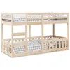 Image de vidaXL Lit superposé 90x200 cm Bois de pin massif, cadre de lit superposé bas, meubles de chambre à coucher, cadre de lit 3308589