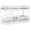 Image de vidaXL Lit superposé Blanc 90x200 cm Bois de pin massif, cadre de lit superposé bas, meubles de chambre à coucher, cadre de 3308590