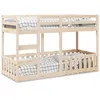 Image de vidaXL Lit superposé 90x190 cm Bois de pin massif, cadre de lit superposé bas, meubles de chambre à coucher, cadre de lit 3308592