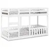 Image de vidaXL Lit superposé Blanc 90x190 cm Bois de pin massif, cadre de lit superposé bas, meubles de chambre à coucher, cadre de 3308593