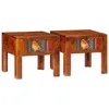 Image de vidaXL Tables de chevet 2 pcs 40x40x36 cm bois d'acacia massif, armoire de chevet, armoire de lit, table d'appoint pour 4016488