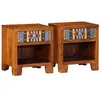 Image de Table de chevet 2 pcs 40x35x45 cm bois d acacia massif