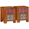 Image de Table de chevet 2 pcs 35x35x45 cm bois d acacia massif